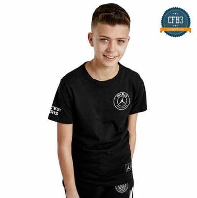 Camiseta PSG Jordan Junior Entrenamiento Logo Negro