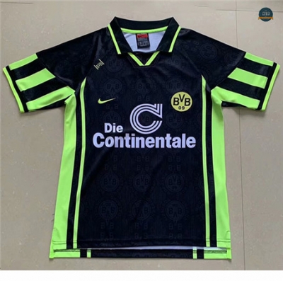 Cfb3 Camiseta Retro 1996 Borussia Dortmund 2ª Equipación Negro