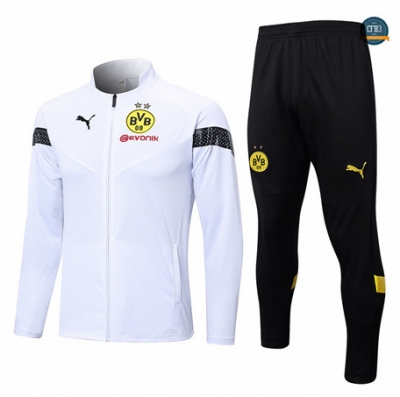 Comprar Cfb3 Camiseta Chaqueta Chándal Borussia Dortmund Equipación Blanco 2022/2023