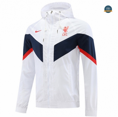 Diseñar Cfb3 Camiseta Chaqueta Rompevientos Liverpool Equipación Blanco 2022/2023