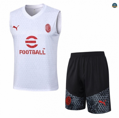 Diseñar Cfb3 Camiseta Entrenamiento AC Milan Chaleco Pantalones Equipación Blanco 2023/2024