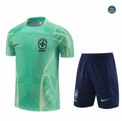 Venta Cfb3 Camiseta Entrenamiento Brasil + Pantalones Equipación Verde 2022/2023