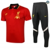 Cfb3 Camiseta Entrenamiento Liverpool POLO + Pantalones Equipación Rojo/Negro 2021/2022