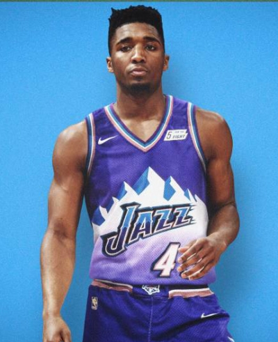 cfb3 camisetas Donovan Mitchell, Utah Jazz - Retro