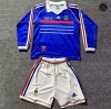 Diseñar Camiseta futbol Retro 1998 Francia Niño 1ª Equipación Manga Larga