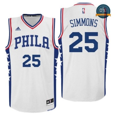 cfb3 camisetas Ben Simmons', Philadelphia 76ers [Blanco]
