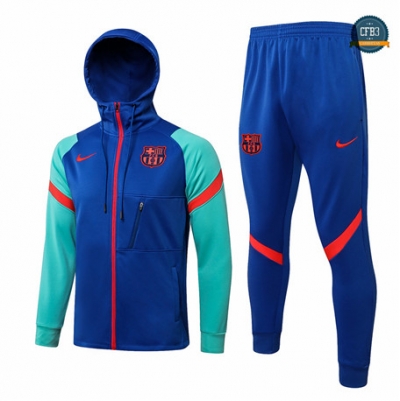 Cfb3 Camisetas Chaqueta Chandal Barcelona Equipación Sombrero Azul/Vert 2021/2022