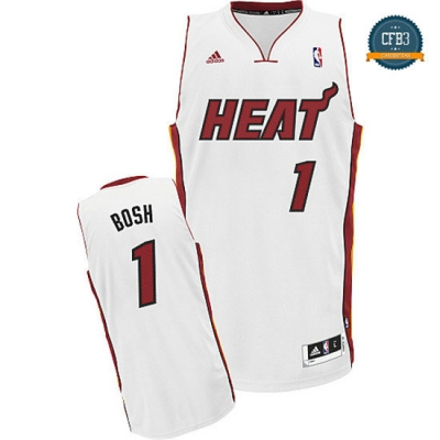 cfb3 camisetas Chris Bosh, Miami Heat [Blanco]