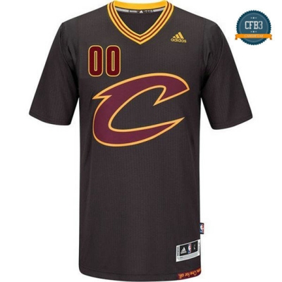 cfb3 camisetas Custom, Cleveland Cavaliers - Negro Sleeve Swingman