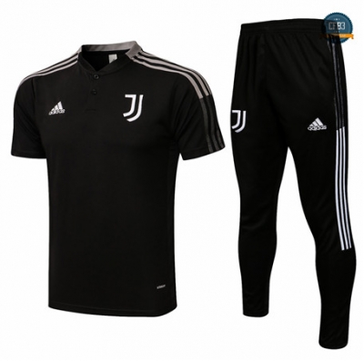 Cfb3 Camiseta Entrenamiento Polo Juventus + Pantalones Equipación Negro 2021/2022
