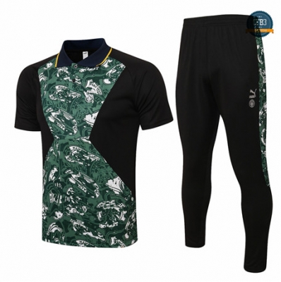 Cfb3 Camisetas Entrenamiento Manchester City Polo + Pantalones Equipación Negro/Verde 2021/2022