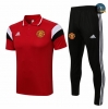 Cfb3 Camiseta Manchester United POLO + Pantalones Equipación Rojo/Negro/Blanco 2021/2022