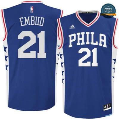cfb3 camisetas Joel Embiid, Philadelphia 76ers [Azul]