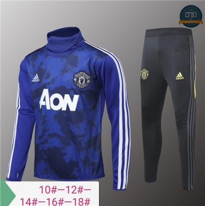 Cfb3 Chandal Niños Manchester United Azul/Negro Cuello alto 2019/2020