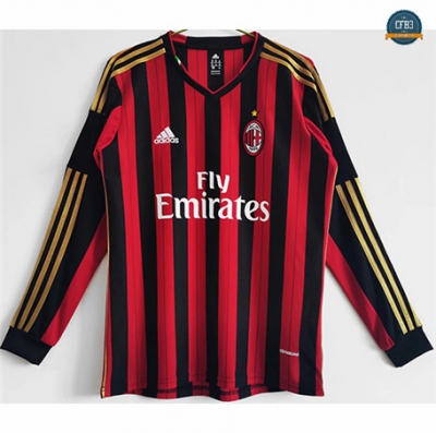 Cfb3 Camiseta Retro 2013-14 AC Milan 1ª Equipación Manica lunga