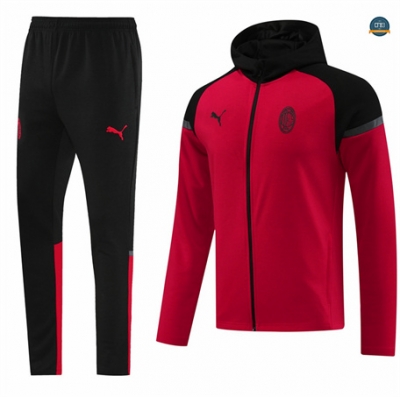 Venta Chaqueta Chándal Fútbol AC Milan Equipación Sombrero rojo 2024/2025