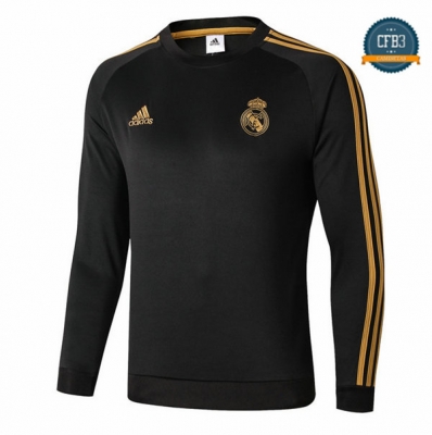 Cfb3 Camisetas Sudadera Training Real Madrid Negro 2019/2020 Cuello Redondo