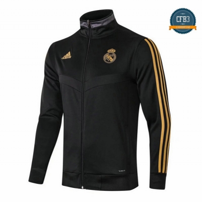 Cfb3 Camisetas Chaqueta Sudadera Real Madrid Longue fermeture eclair Negro 2019/2020