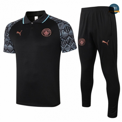 Cfb3 Camiseta Entrenamiento Manchester City POLO + Pantalones Negro 2020/2021