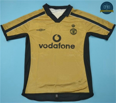 Camiseta 2001-02 Manchester united 3ª Equipación Or