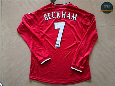 Camiseta 2000-01 Manchester united Manga Larga 1ª Equipación (7 Beckham)