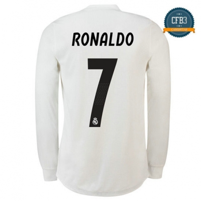 Camiseta Real Madrid 7 Ronaldo 1ª Equipación Manga Larga 2018