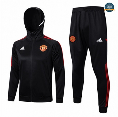 Comprar Cfb3 Camiseta Chaqueta Chándal Manchester United Equipación Negro 2022/2023