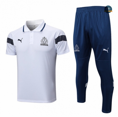 Diseñar Cfb3 Camiseta Entrenamiento Marsella polo + Pantalones Equipación Blanco 2022/2023