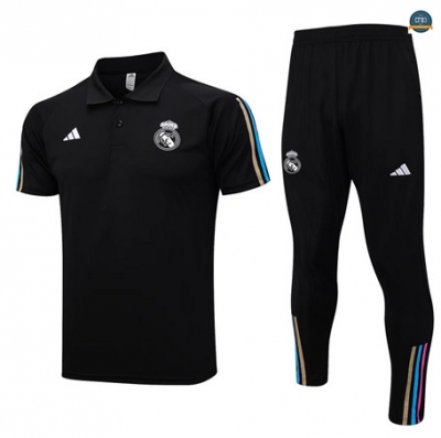 Crear Cfb3 Camiseta Entrenamiento Real Madrid polo + Pantalones Equipación Negro 2023/2024