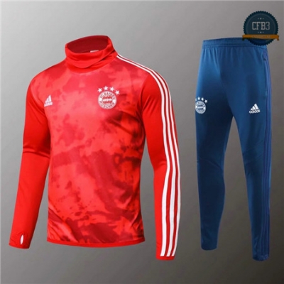 Cfb3 Camisetas D012 Chandal Bayern Munich Rojo/Azul 2019/2020 Cuello alto