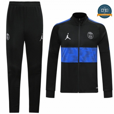 Cfb3 Camisetas D045 Chaqueta Chandal PSG Negro/banda Azul 2019/2020