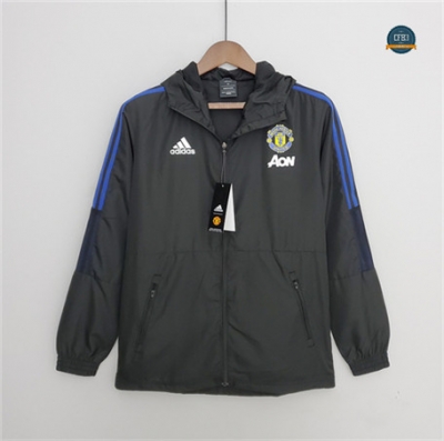 cfb3 camisetas Chaqueta Rompevientos Manchester United Equipación Negro 2022/2023