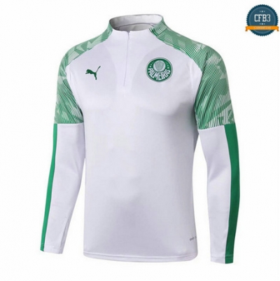 Cfb3 D106 Sudaderas Palmeiras Blanco/Verde 2019/2020 Cremallera Mitad