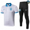 Cfb3 D162 Entrenamiento Brasil POLO + Pantalones Blanco/Negro/Azul 2019/2020