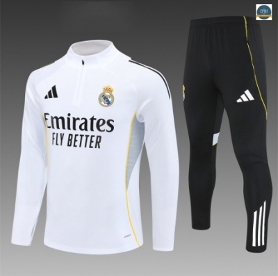 Outlet Chándal Fútbol Real Madrid Enfant Equipación Blanco/negro/amarillo 2025/2026