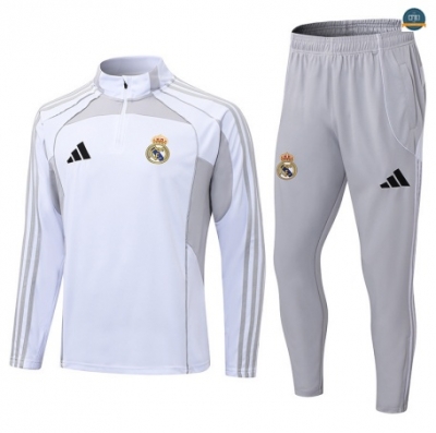 Outlet Chándal Fútbol Real Madrid Enfant Equipación Blanco/Gris 2025/2026