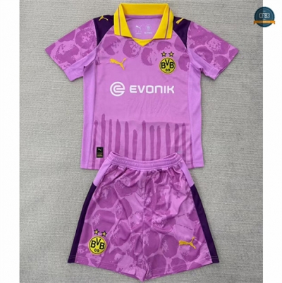 Camiseta futbol Borussia Dortmund Niño Equipación Portero Púrpura 2025/2026