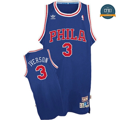 cfb3 camisetas Allen Iverson, Philadelphia 76ers [Azul]