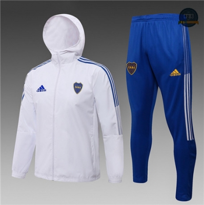 Cfb3 Camisetas Chaqueta Rompevientos Boca Juniors Equipación Blanco 2021/2022