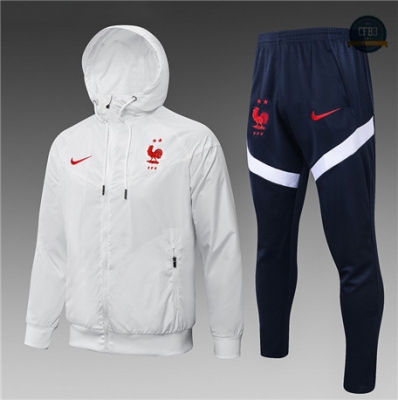 Cfb3 Camisetas Chaqueta Rompevientos Francia Equipación Blanco 2021/2022