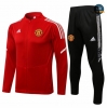 Cfb3 Camisetas Chaqueta Chandal Manchester United Equipación Rojo/Blanco 2021/2022 Col bas