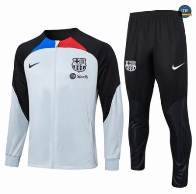 Cfb3 Camisetas Chaqueta Chándal Niño Barcelona Equipación gris claro 2024/2025