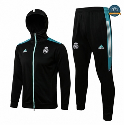 Cfb3 Camisetas Chaqueta Chandal Real Madrid Equipación Sombrero Negro/Azul 2021/2022