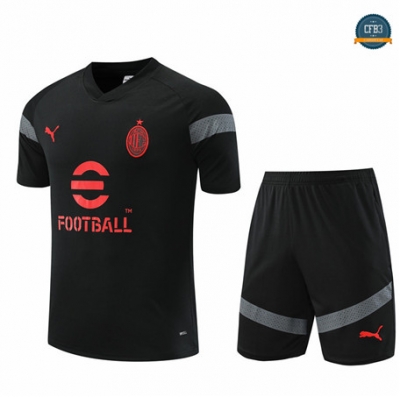 Cfb3 Camiseta Entrenamiento AC Milan + Pantalones Equipación Negro 2022/2023 f371