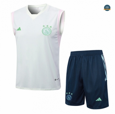 Crear Cfb3 Camiseta Entrenamiento AFC Ajax Chaleco Pantalones Equipación Blanco 2023/2024 tienda