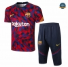 Cfb3 Camisetas Entrenamiento Barcelona + Pantalones 3/4 Púrpura/Rojo Rayos 2020/2021