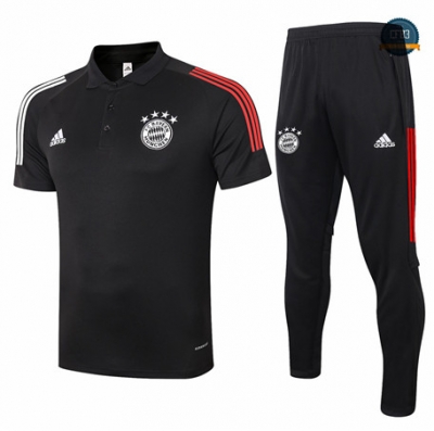 Cfb3 Camiseta Entrenamiento Bayern Munich Polo + Pantalones Negro 2020/2021