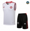 Cfb3 Camisetas Entrenamiento Manchester United Debardeur + Pantalones Equipación Blanco/Rojo 2021/2022