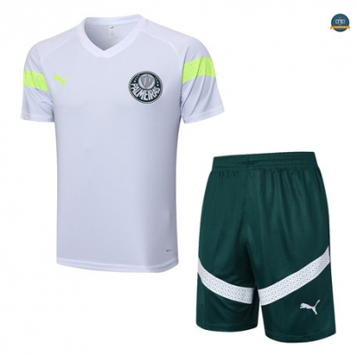 Diseñar Cfb3 Camiseta Entrenamiento Palmeiras + Pantalones Cortos Equipación Blanco 2023/2024 baratas