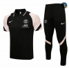 Cfb3 Camiseta Entrenamiento Polo PSG + Pantalones Equipación Negro/Rosa 2021/2022